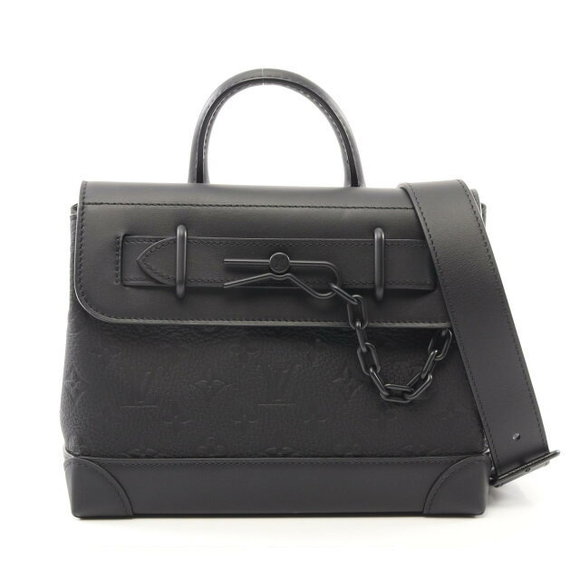 Louis Vuitton Steamer Handbag Monogram Taurillon Leather Black - Picture 1 of 7